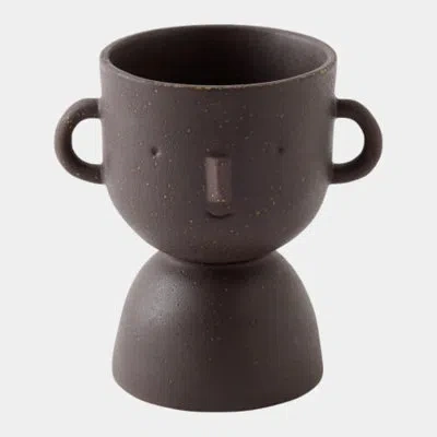 Global Views Wee Faces Vase-chocolate 7"h X 5"w X 7"d Decorative Bowl In Brown
