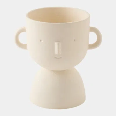 Global Views Wee Faces Vase-ivory 7"h X 5"w X 7"d Decorative Bowl In Brown