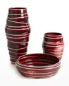 Global Views Wide Layered Vase - 10.8" In Red