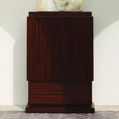 Global Views Wide Skyscraper Pedestal In Dark Walnut