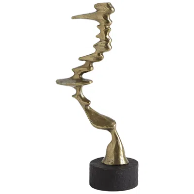 Global Views Wind Blown Sculpture-brass-lg In Gold