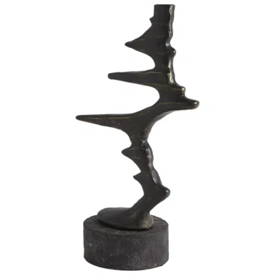Global Views Wind Blown Sculpture-bronze-sm In Black