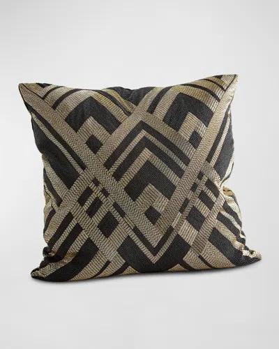 Global Views Woven Line Pillow In Black