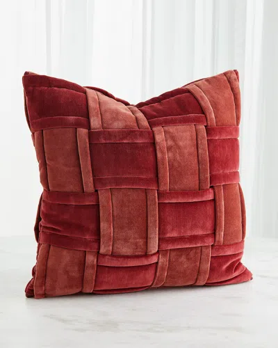 Global Views Woven Pillow, 20" Square In Burgundy