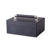 Global Views Wrapped Leather Handle Decorative Box In Blue