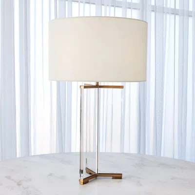 Global Views Y Table Lamp In Antique Brass