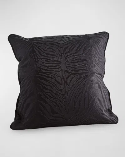 Global Views Zebra Pillow In Black