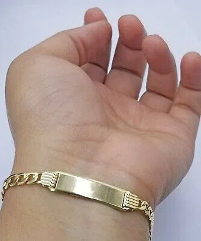 Pre-owned Globalwatches10 10k Gold Baby Id Bracelet 6" Inch Cuban Curb Link Rope Real