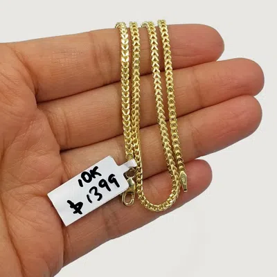 Pre-owned Globalwatches10 10k Pure Yellow Gold Franco Style Chain Necklace Lobster Clasp 20" 2.5mm