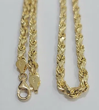 Pre-owned Globalwatches10 10k Real Gold Chain Rope Chain Necklace 30 Inch, Real 10kt Yellow Gold, Lobster