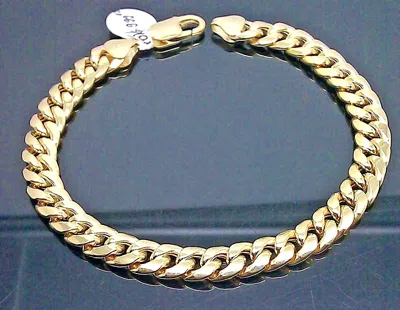 Pre-owned Globalwatches10 10k Yellow Gold Miami Cuban Bracelet 6mm 9" Inch Men Box Or Lobster Lock