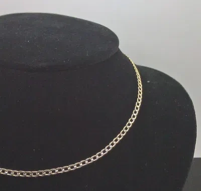 Pre-owned Globalwatches10 22" Real 10k Yellow Gold Link Chain Necklace Diamond Cut Chain Men Women