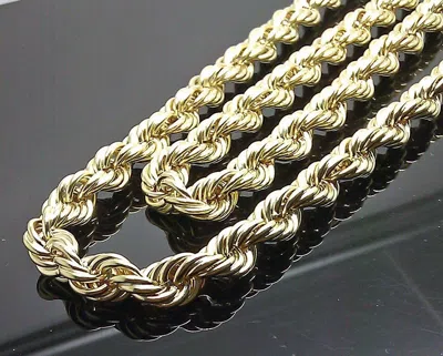 Pre-owned Globalwatches10 Men's 10k Gold Rope Chain Necklace 12mm 20" 22" 24" Inch Brand Real 10k