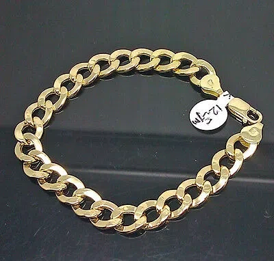Pre-owned Globalwatches10 Men Real 10k Yellow Gold Cuban Link Bracelet 8 Inches 12.5 Gm Rope Franco