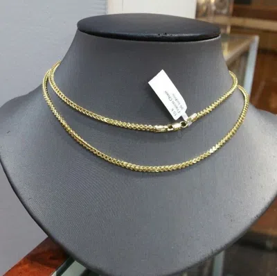Pre-owned Globalwatches10 Real 10k Gold Franco Gold Chain Necklace 26" Inch 2mm Diamond Cut