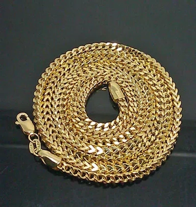 Pre-owned Globalwatches10 Real 10k Yellow Gold Franco Chain 26" Necklace 3.5mm