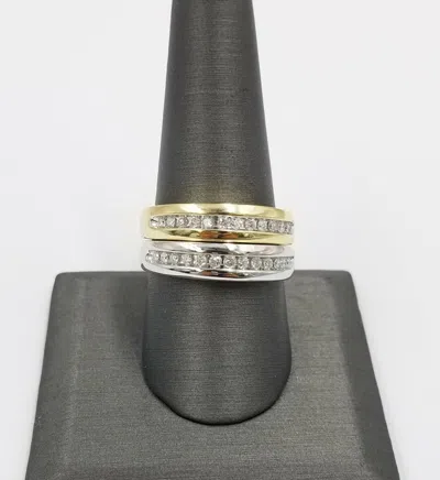 Pre-owned Globalwatches10 Real 14k Gold Band Weeding/engagement Diamond Rings Yellow/white 0.25ct, Sizable In White Gold