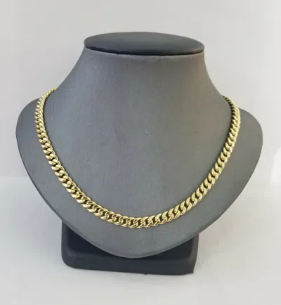 Pre-owned Globalwatches10 Real 14k Gold Miami Cuban Link Necklace Chain 6mm 20" Box Lock In Yellow