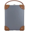 Globe-trotter 3 Slot Watch Case 16x22.5x9cm In Grey & Caramel