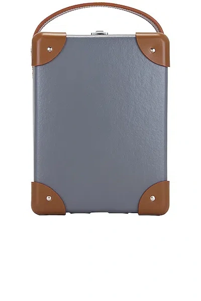Globe-trotter 3 Slot Watch Case 16x22.5x9cm In Grey & Caramel