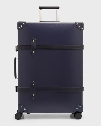 Globe Trotter Suitcase Centenary Large 4-wheel Check-in Luggage In Blue