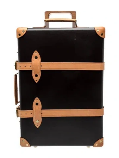 Pre-owned Globe-trotter Leather 4 Wheel Carry On In Brown