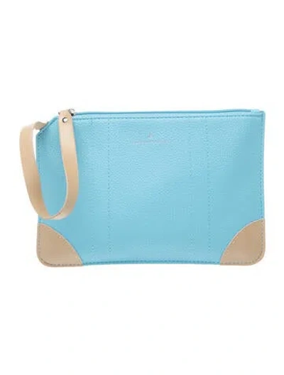 Pre-owned Globe-trotter Leather Clutch In Blue