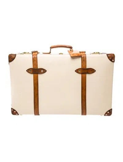 Pre-owned Globe-trotter Leather Suitcase In Neutrals