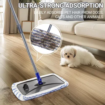 Gloplus Masthome Extra Large Microfiber Mop For Floor Cleaning, 16' Flat Mop With 5 Pad For Wet & Dry Use, D