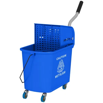 Gloplus Mop Bucket With Wringer, Mop Bucket On Wheels For Floor Cleaning, 21 Quart, Separate Dirty And Clean