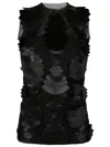 Gloria Coelho 3d-detailing Tulle Tank Top In Black
