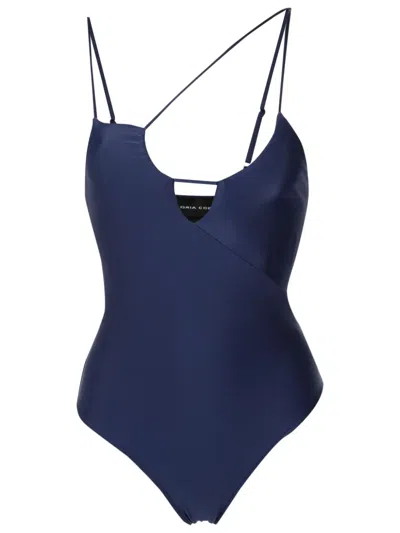 Gloria Coelho Asymmetric-neckline Swimsuit In Blue