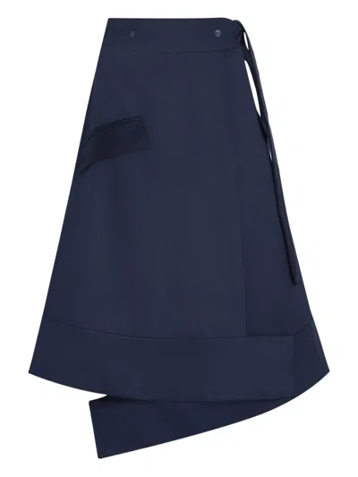 Gloria Coelho Asymmetric Pocket Skirt In Blue