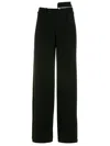 Gloria Coelho Asymmetric-waist Wide-leg Trousers In Black