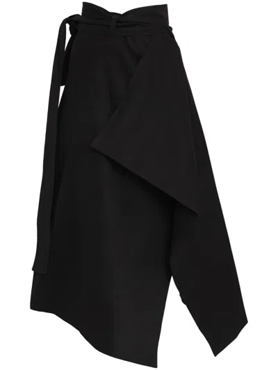 Gloria Coelho Asymmetrical Wrap Skirt In Black