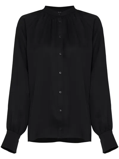 Gloria Coelho Band-collar Shirt In Black