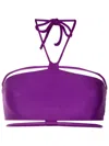 Gloria Coelho Bandeau Tie Bikini Top In Purple
