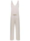 Gloria Coelho Belted-waist Sleeveless Jumpsuit In Neutrals