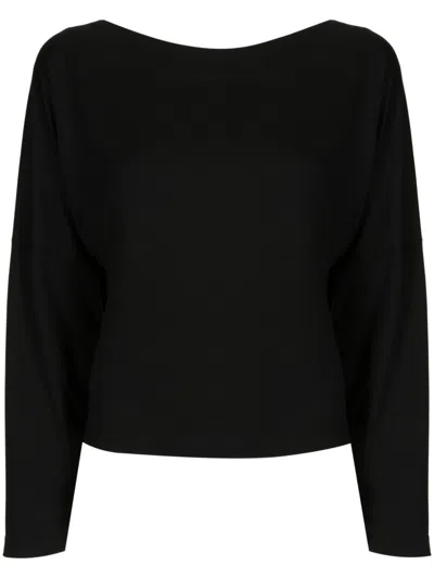 Gloria Coelho Boat-neck Long-sleeve T-shirt In Black