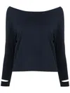 Gloria Coelho Boat-neck Long-sleeved T-shirt In Blue