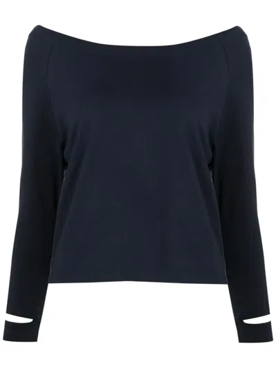 Gloria Coelho Boat-neck Long-sleeved T-shirt In Blue