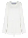 Gloria Coelho Box-pleat Cape-sleeve Blouse In White
