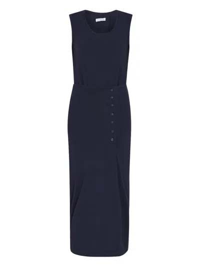 Gloria Coelho Button-detail Maxi Dress In Blue