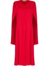 Gloria Coelho Cape-design Dress In Red