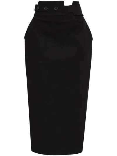 Gloria Coelho Coluna Midi Skirt In Black