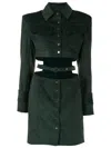 Gloria Coelho Corduroy Cut-out Dress In Green