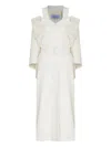 Gloria Coelho Cut-out Belted-coat Midi Dress In White