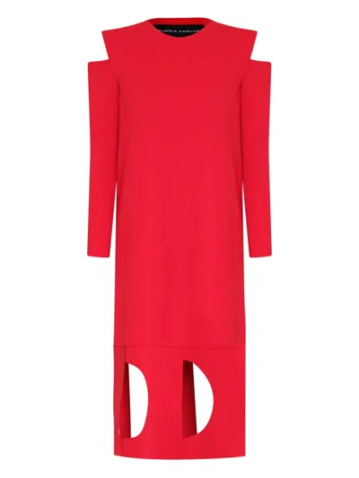 Gloria Coelho Cut-out Dress In Red