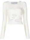 Gloria Coelho Cut-out Long-sleeve T-shirt In White