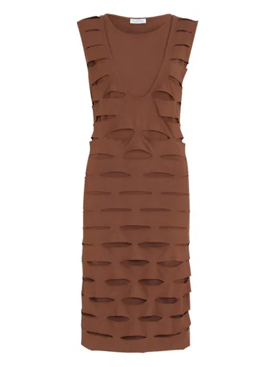 Gloria Coelho Cut-out Midi Dress In Brown